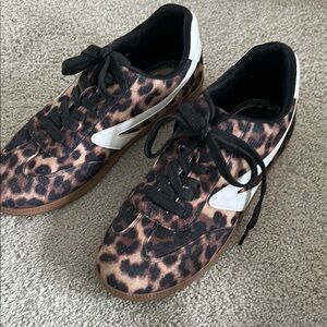 Leopard Print Sneakers with Black Laces